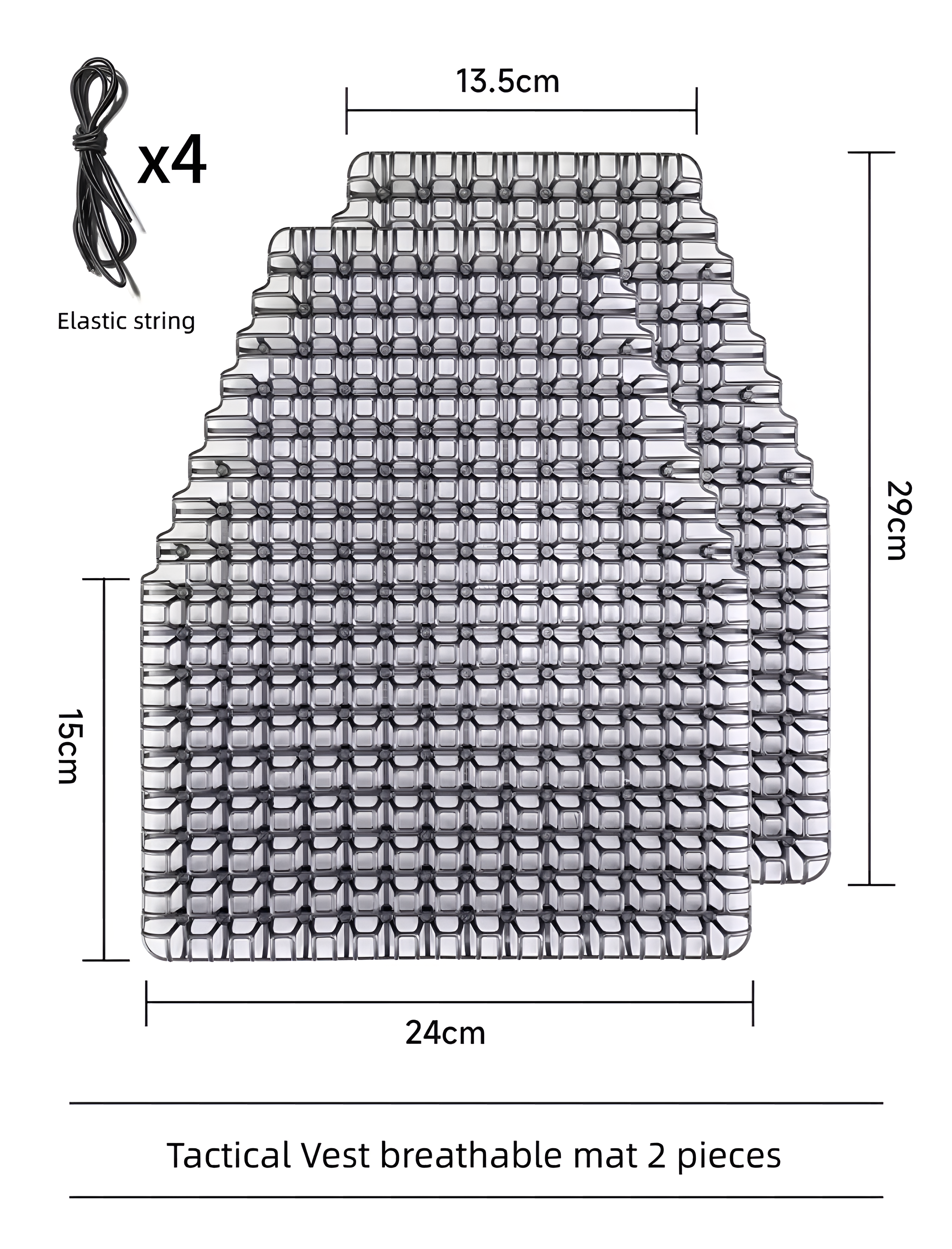 (Normal) Tactical 3D Plate Carrier Breathable Liner Pad Set (2pcs)